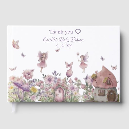 おとぎ話の記念品ベビーシャワーフォイルゲストブック ゲストブック (正面)