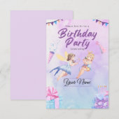 おとぎ話の誕生日パーティー招待状 招待状 (正面/裏面)