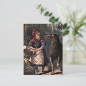 おとぎ話の赤い乗馬フードが狼に出会う ポストカード (スタンド正面)