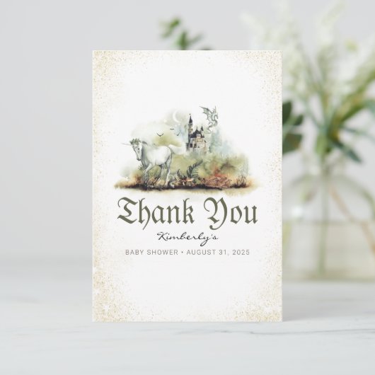 おとぎ話の赤ちゃんシャワー小さいありがとう サンキューカード (スタンド正面)