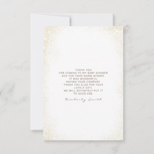 おとぎ話の赤ちゃんシャワー小さいありがとう サンキューカード (裏面)