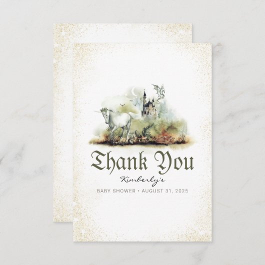 おとぎ話の赤ちゃんシャワー小さいありがとう サンキューカード (正面/裏面)