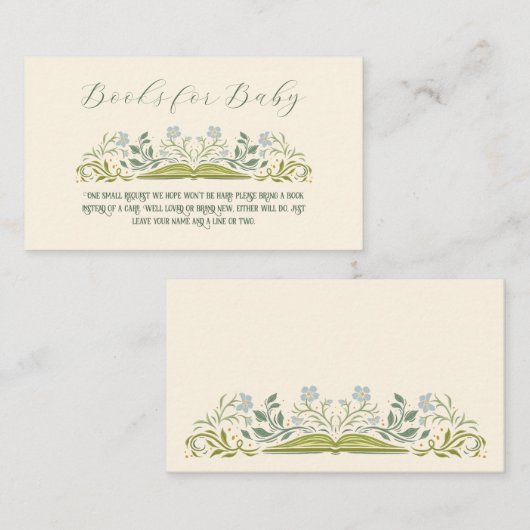 おとぎ話の赤ちゃんシャワー本ベビー挿入カード エンクロージャーカード (正面/裏面)