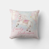 おとぎ話の赤ちゃん女の子ポニーピンクのバルーン星 クッション (正面)