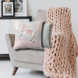 おとぎ話の赤ちゃん女の子ポニーピンクのバルーン星 クッション