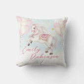 おとぎ話の赤ちゃん女の子ポニーピンクのバルーン星 クッション (正面)