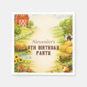 おとぎ話の農場の冒険 子供の誕生日 スタンダードカクテルナプキン (正面)
