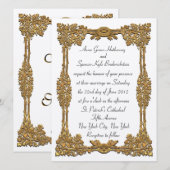 おとぎ話の金  ウェディング招待状 5.5" x 7.5" 招待状 (正面/裏面)