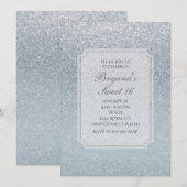 おとぎ話の銀の輝きパーティー招待状 招待状 (正面/裏面)