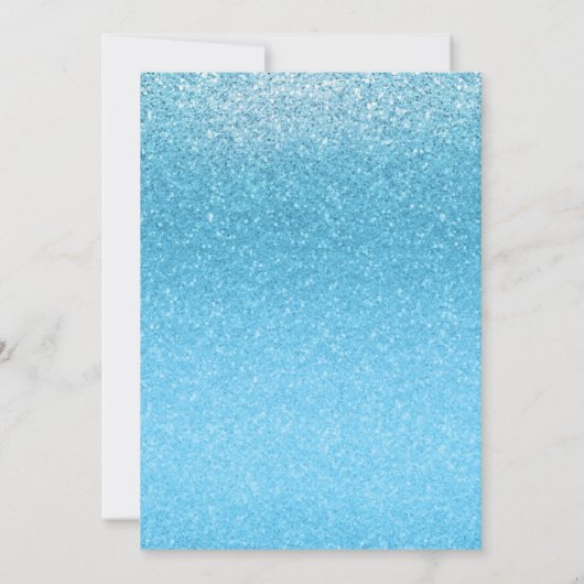 おとぎ話の青いグリッター スイート16パーティーの招待状 招待状 (裏面)