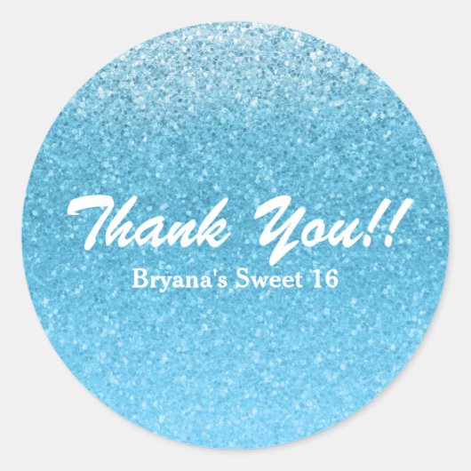おとぎ話の青い輝きのスイート16パーティ ラウンドシール (正面)