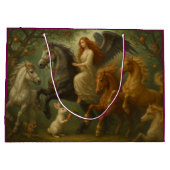 おとぎ話の馬と天使のギフトバッグ ラージペーパーバッグ (裏面)