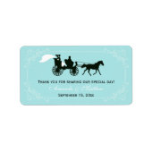 おとぎ話の馬と馬車の結婚式の引き出物ラベル ラベル (正面)