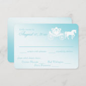 おとぎ話の馬と馬車結婚の 出欠カード (正面/裏面)