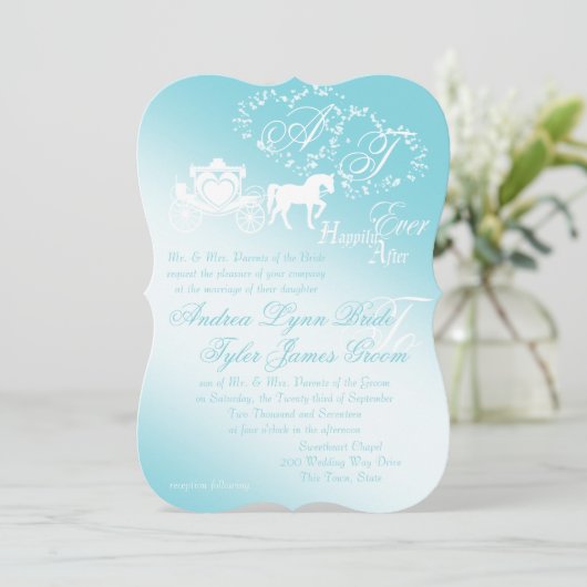 おとぎ話の馬車とハート 招待状 (スタンド正面)