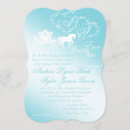 おとぎ話の馬車とハート 招待状