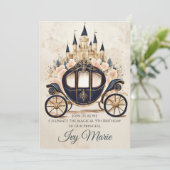 おとぎ話の馬車と城招待状 招待状 (スタンド正面)