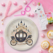 おとぎ話の馬車と城 ペーパープレート (パーティー)