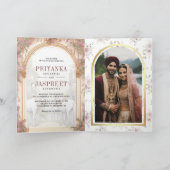 おとぎ話の馬 インドの古代宮殿の結婚式 招待状 (内部)