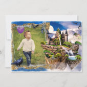 おとぎ話の騎士の城の写真誕生日 招待状 (正面)