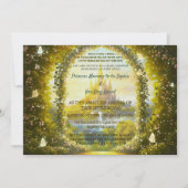 おとぎ話の魔法のプリンセス城の絵本スタイル 招待状 (正面)