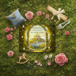 おとぎ話の魔法のプリンセス城の絵本 招待状