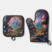 おとぎ話の魔法の村 鍋つかみ&鍋敷きセット (正面)