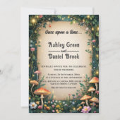 おとぎ話の魔法の森の花の森のウェディング 招待状 (正面)