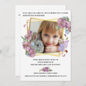 おとぎ話のDIY写真バタフライガーデン誕生日 招待状 (正面/裏面)