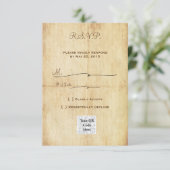 おとぎ話のRSVP招待状ポートレート（QRコード付き）- ブラウンのテキスト 招待状 (スタンド正面)