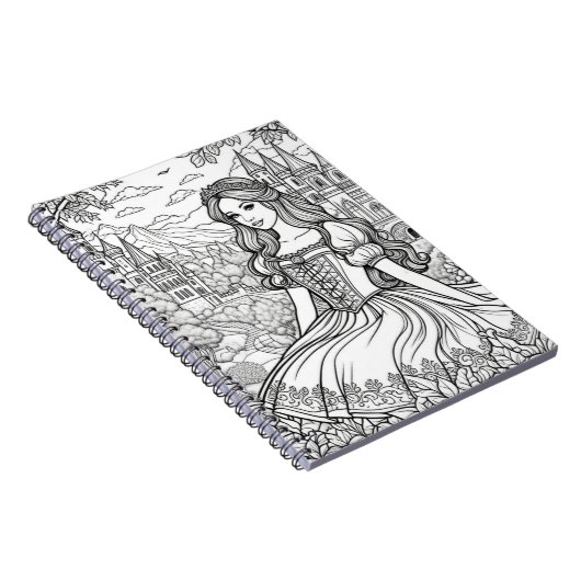 おとぎ話をテーマにしたプリンセスと城が私を彩る ノートブック (右側)