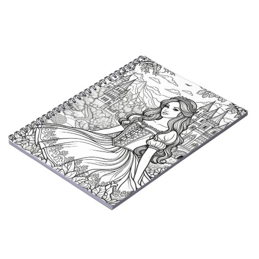 おとぎ話をテーマにしたプリンセスと城が私を彩る ノートブック (左側)