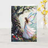 おとぎ話インスパイアパーソナライズされた誕生日 カード (黄色い花)