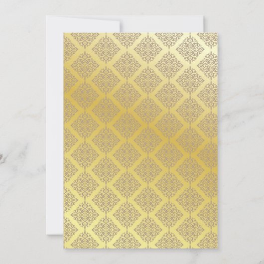 おとぎ話エメラルドグリーン王室のと金ゴールド結婚ズ 招待状 (裏面)