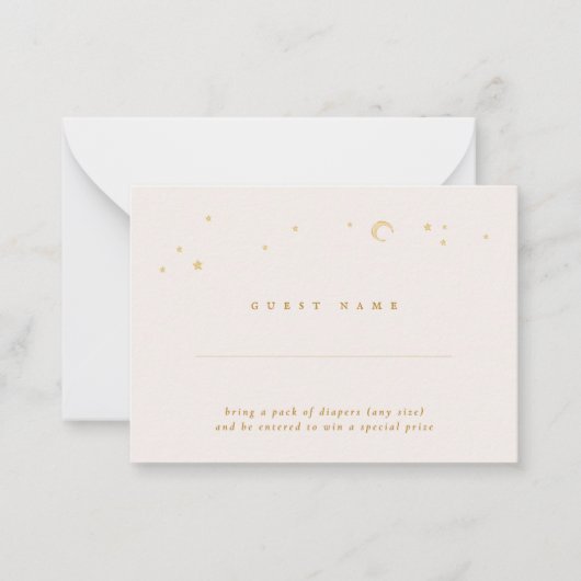 おとぎ話エレガントの赤ちゃんシャワーおむつラッフル ノートカード (正面)