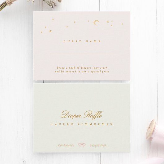 おとぎ話エレガントの赤ちゃんシャワーおむつラッフル ノートカード