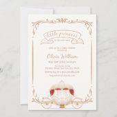 おとぎ話エレガントプリンセス車用ベビーシャワー 招待状 (正面)