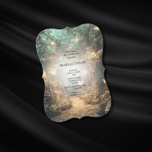 おとぎ話エンチャント森エレガントフローラブライダル 招待状