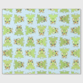 おとぎ話カエル王子の赤ちゃんシャワーブルー ラッピングペーパー (フラット)