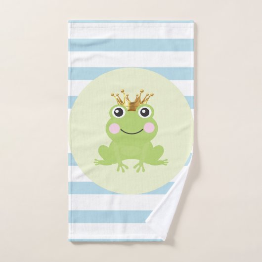 おとぎ話カエル王子ブルーストライプ バスタオルセット (ハンドタオル)