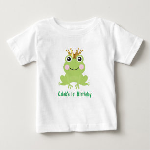 おとぎ話カエル王子1歳の誕生日 ベビーTシャツ