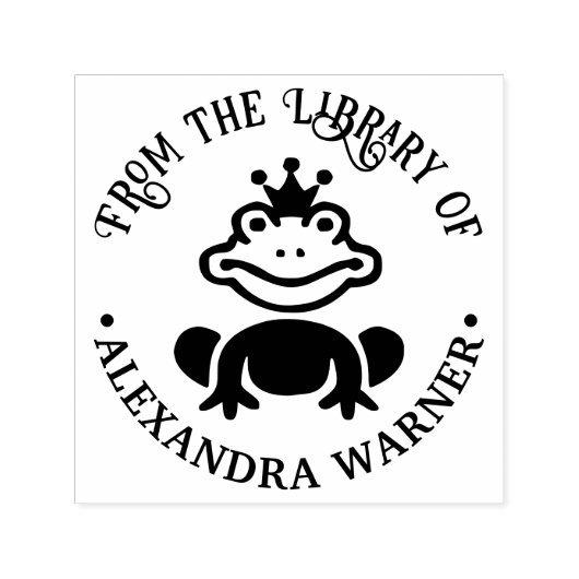 おとぎ話カエル王子"の図書館から"本 セルフインキングスタンプ (デザイン)
