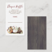 おとぎ話カボチャ秋ベビーシャワーおむつラッフル エンクロージャーカード (正面/裏面)