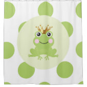 おとぎ話ガエル王子金ゴールド王冠 シャワーカーテン (正面)