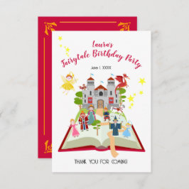 おとぎ話ガールバースデーパーティー サンキューカード