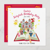 おとぎ話ガールバースデーパーティー サンキューカード (正面/裏面)