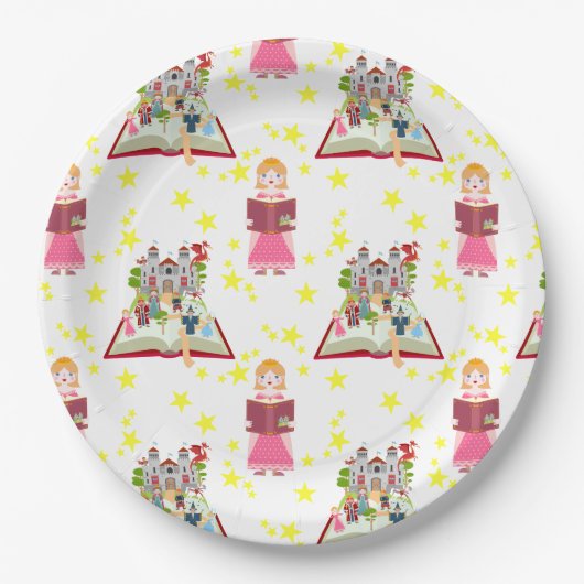 おとぎ話ガールバースデーパーティー ペーパープレート (正面)