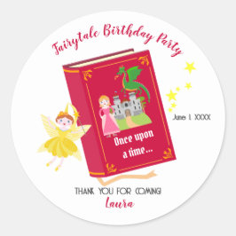 おとぎ話ガールバースデーパーティー ラウンドシール
