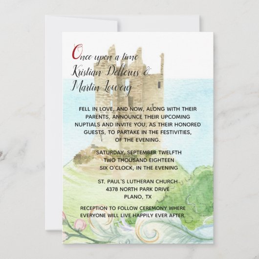 おとぎ話キャッスル結婚式招待状 招待状 (正面)