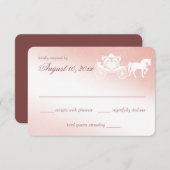 おとぎ話キャリッジピンクの応答カード 出欠カード (正面/裏面)